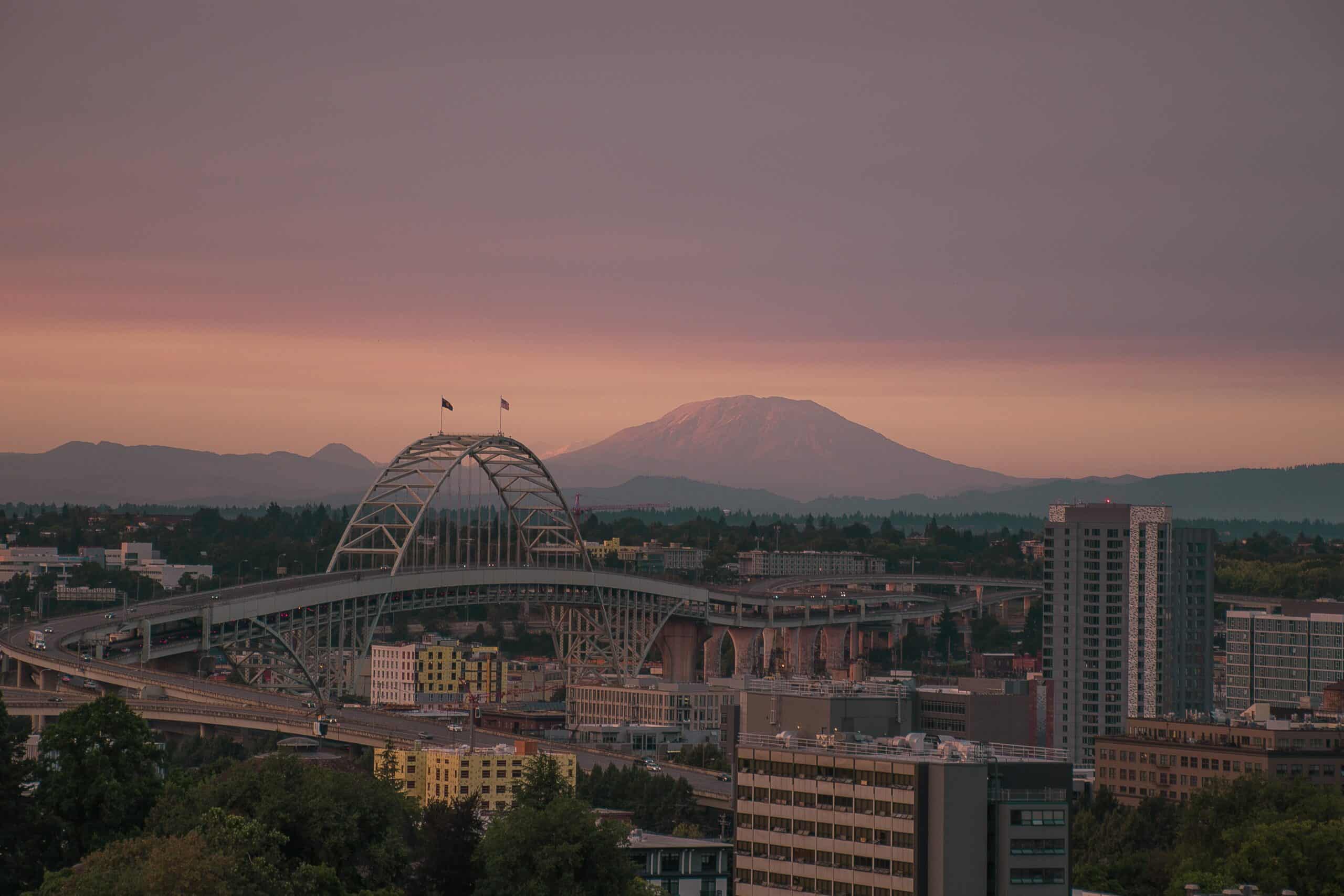 The combined city and nature backdrop in Portland, one of the best cities for runners and home to University of Oregon and Nike.