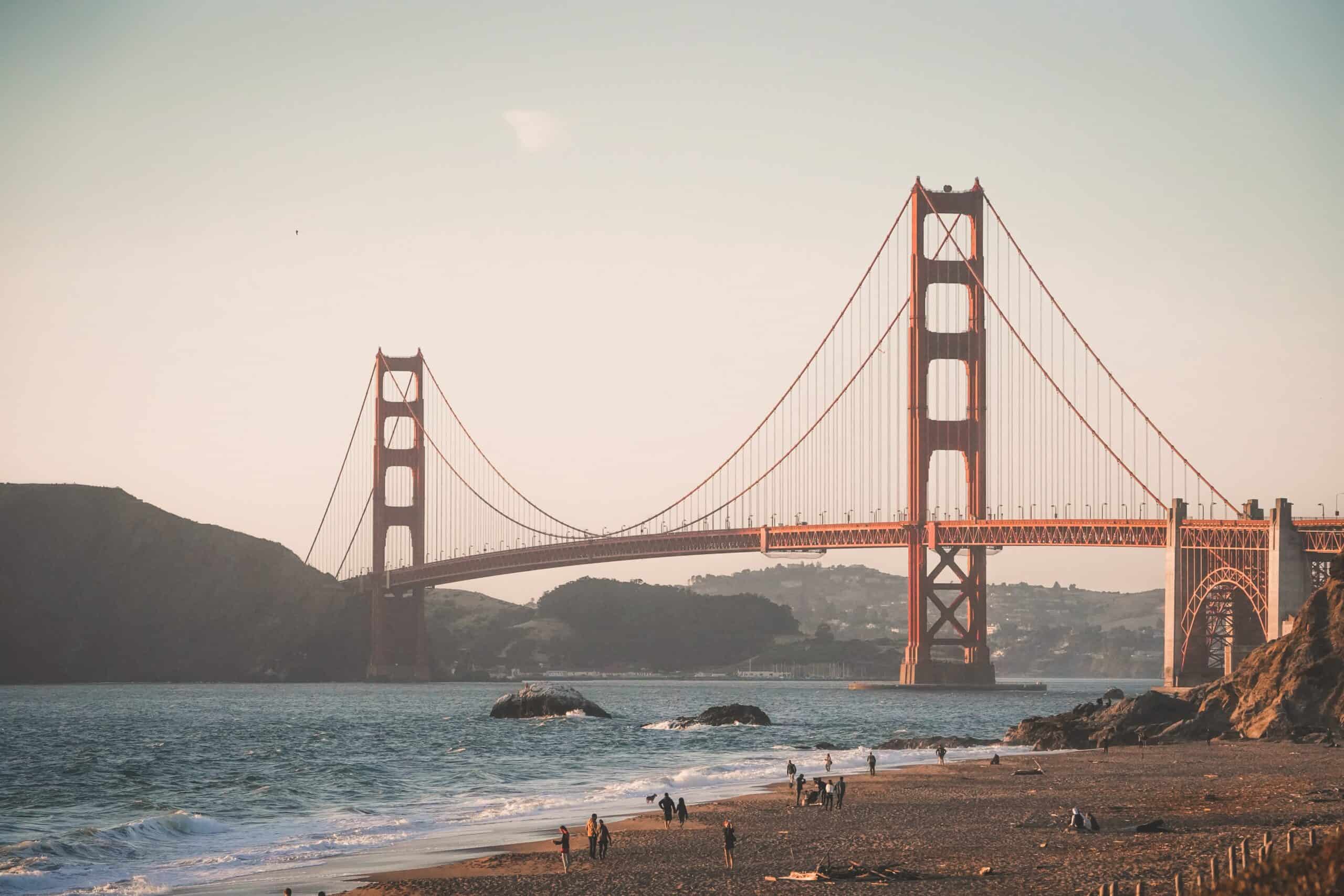 The Golden Gate Bridge in San Francisco, one of the best cities for runners.