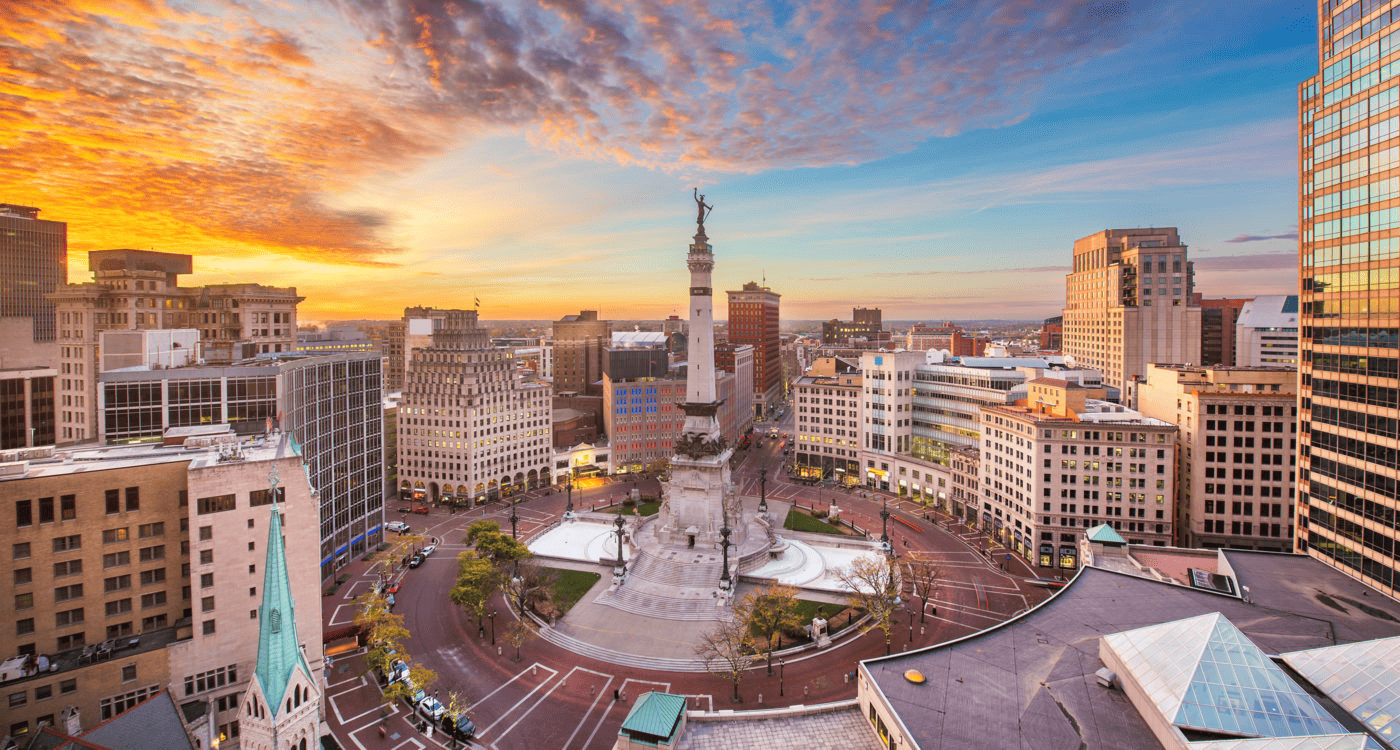 The landscape of Indianapolis Monumental Marathon, one of the best marathons to qualify for Boston.