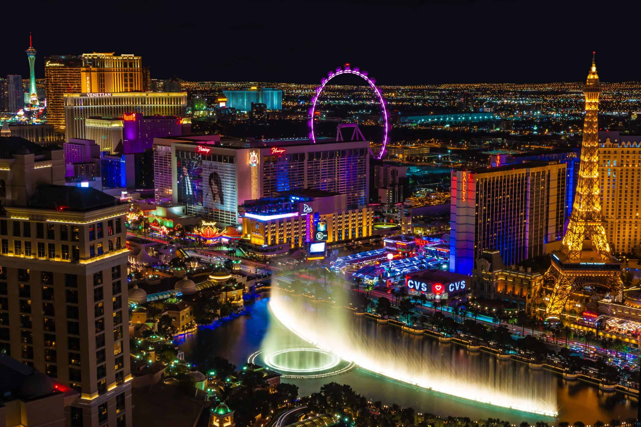 The Rock 'n' Roll Marathon traverses the downtown Las Vegas strip.