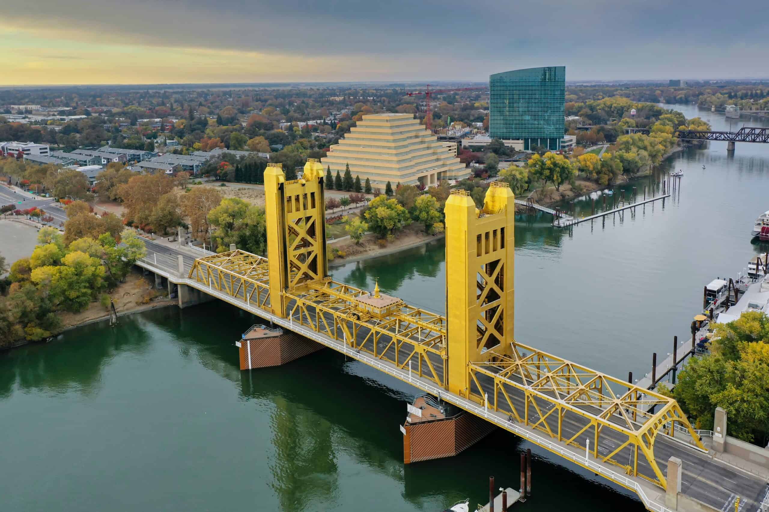 Sacramento's Tower Bridge which is home to the California International Marathon, one of the best marathons to qualify for Boston.