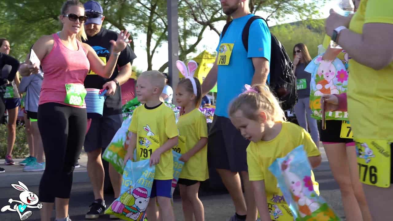 Runners in the course of Hippity Hop Half Marathon, 10k, & 5k in Peoria, AZ