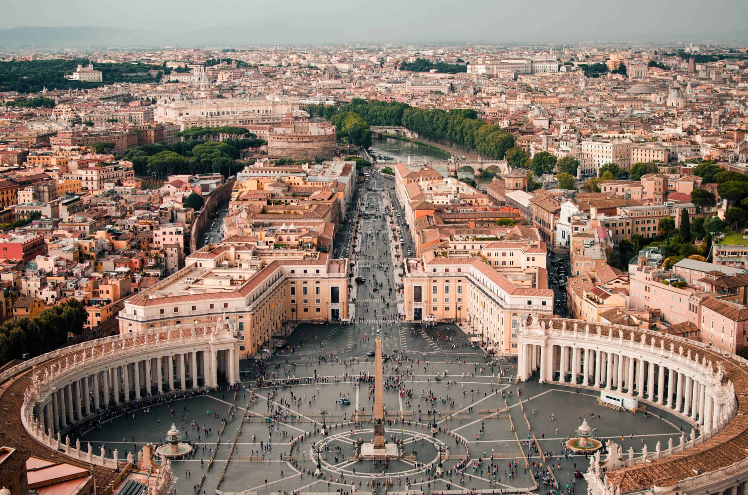 The architecture of Rome for Run the Rome Marathon in Rome, Italy one of the most beautiful marathons in the world. 