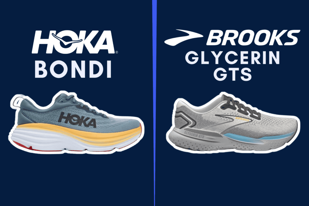 Hoka bondi vs. Brooks glycerin gts running shoes