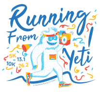 Running From Yeti Half Marathon 10k & 5k Logo